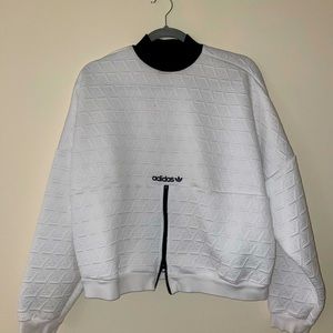 Adidas white mock neck sweater